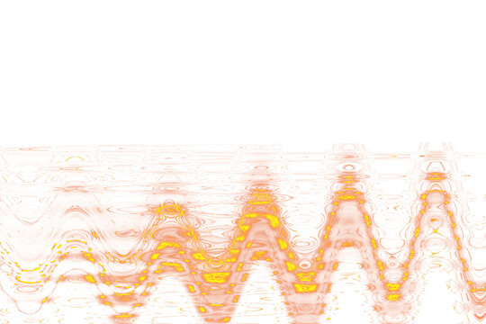 Abstract Orange and Yellow Ripple Wave Pattern with Distortion Effect on Transparent Background