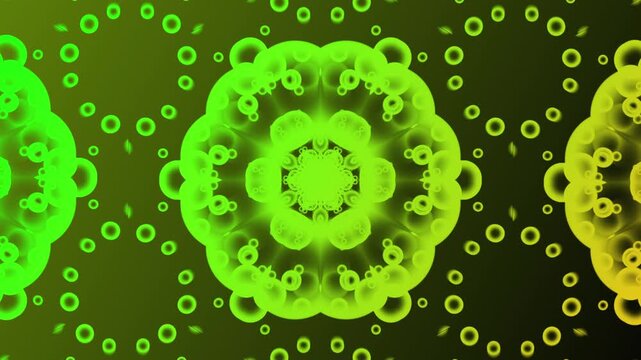 Abstract green organic floral pattern motion an background