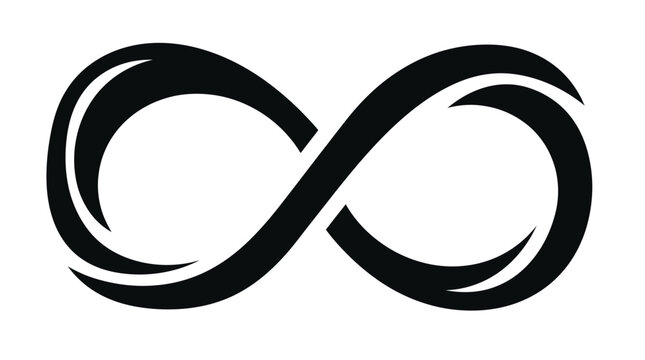 Infinity symbol in black color.