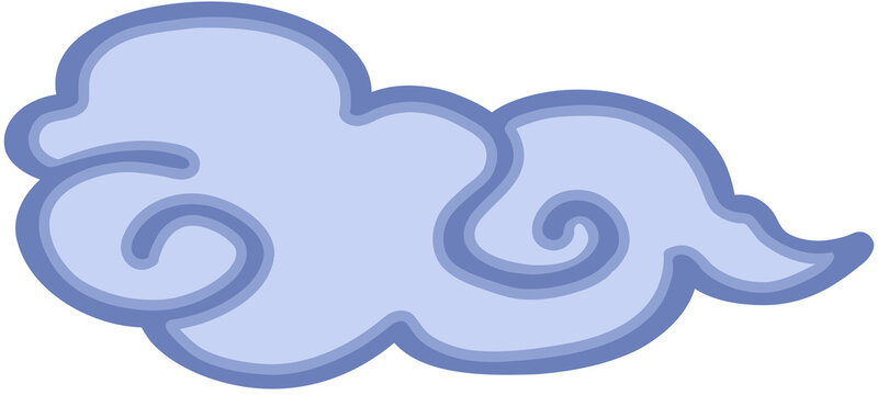 Korean traditional cloud pattern oriental graphic asset design element