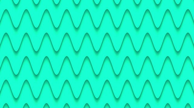 Seamless abstract teal wave line 4K loop background animation with layered 3D papercut shadow depth.