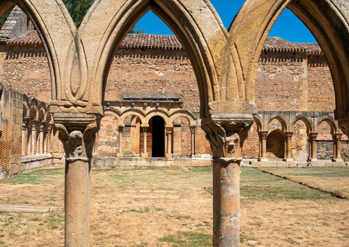 Romanesque cloister of San Juan de Duero monastery in Soria, Spain