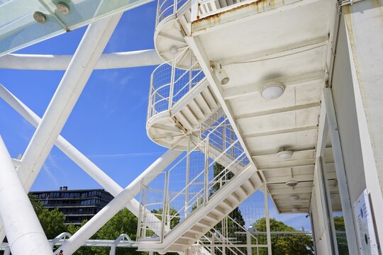 Vasco da Gama Tower along the Tagus River, Detail of the metallic structure, Park of Nations, Lisbon, Portugal