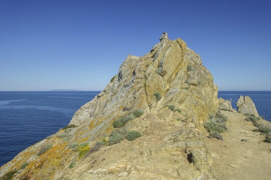 Cliffs at Capo d Enfola, Portoferraio, Livorno Province, Italy