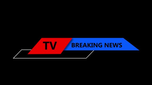 TV Breaking News Lower Third Banner Template | Red Blue News Ticker Overlay for Broadcast