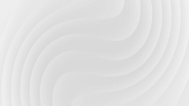 Abstract white waves sleek loop background animation. Corporate gradient grey wave curve motion 4k background seamless looping