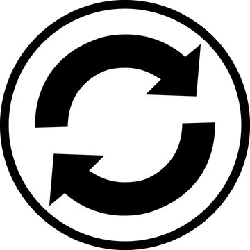 Recycle/refresh - black on transparent minimalist