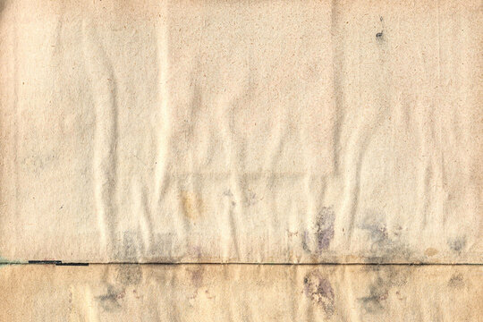 Old aged rustic vintage paper cardboard carton document texture - Blank wrinkled crumpled beige parchment background for letter or any creative project