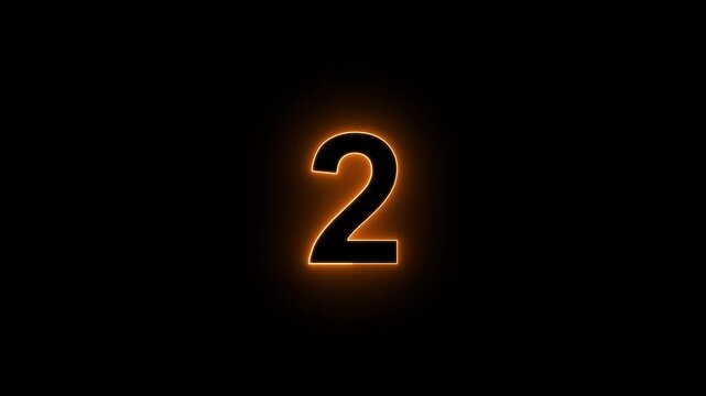 Abstract glowing neon business 2 number concept illustration background. Blue neon countdown timer clock illustration background.