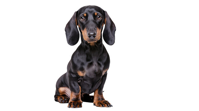 Black and tan dachshund puppy sitting