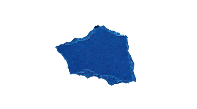 Torn piece of dark blue paper isolated on transparent background