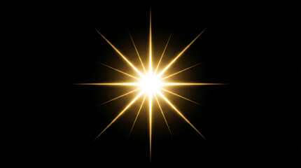 Fototapeta premium bright star light effect with glowing rays on black background