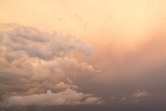 Dramatic Sunset Sky Cloudscape Over City