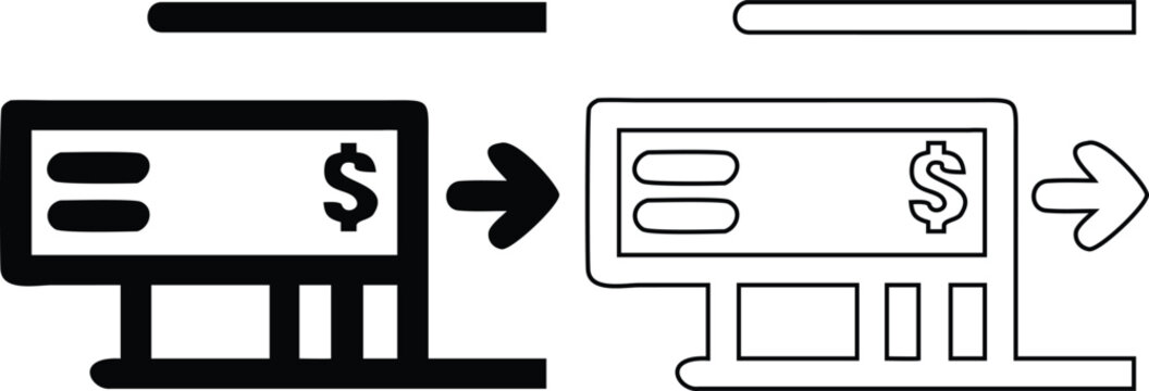 Black Money Transfer Payment Transaction Icons