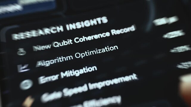 Research Insights List Showing Qubit Coherence And Error Mitigation