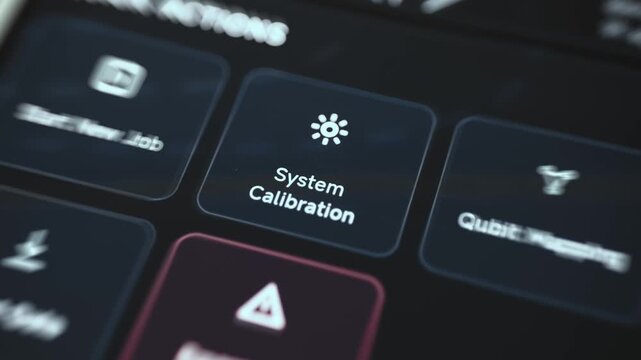 System Calibration Button Highlighted In Quantum Quick Actions Menu