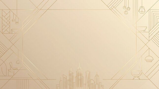 Abstract Luxury Real Estate Background Template with Architecture Geometric Lines and Copy Space