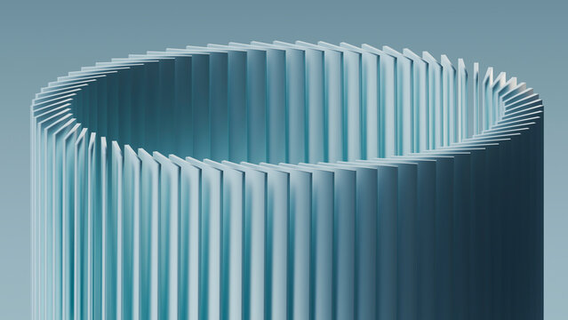 A blue 3d rendering shows a structural cylinder with vertical shadow