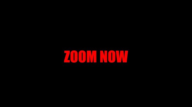 Zoom Now - Text in video zoom effect