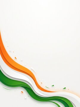 Minimalist republic day of india template with elegant national flag colors wave design and copy space