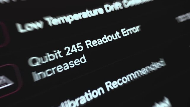 System Alert List Reporting A Qubit Readout Error And Recommended Calibration
