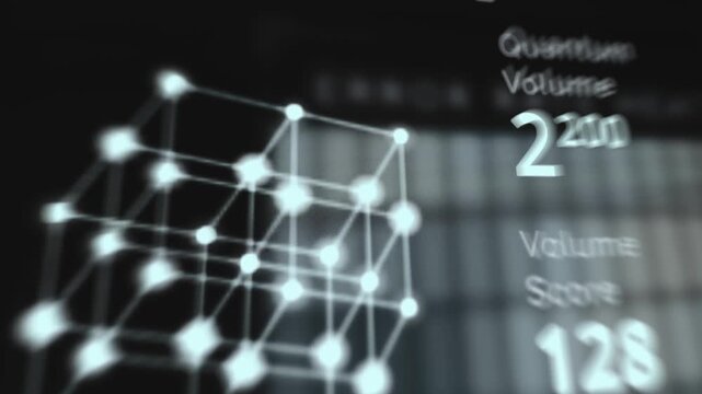 Quantum Volume Score Displayed Beside A Glowing Node Cube Visualization
