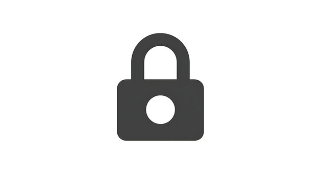 Minimalist graphic icon of a locked padlock for security and protection