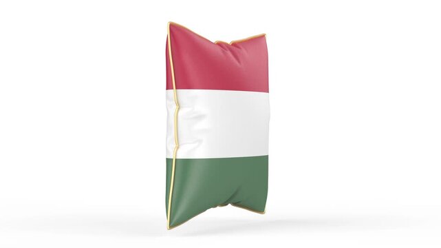 Pillow with the flag of Hungary on white background