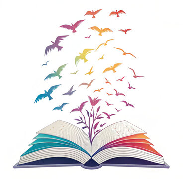 open book on a white background