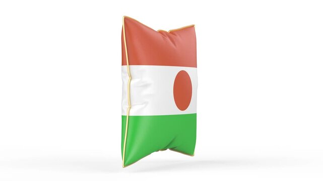 Pillow with the flag of Niger on white background