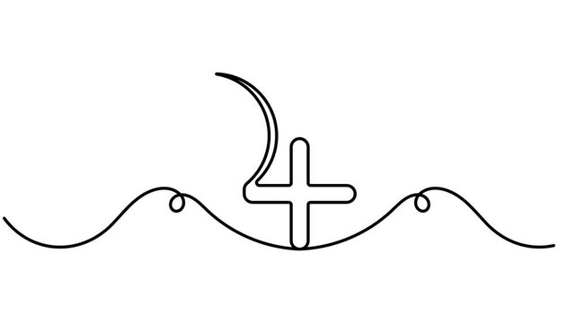 Jupiter planet symbol animation astrology good luck icon sign continuous one line drawing moving on white background minimalist single art YouTube channels and educational video clips motion graphic
