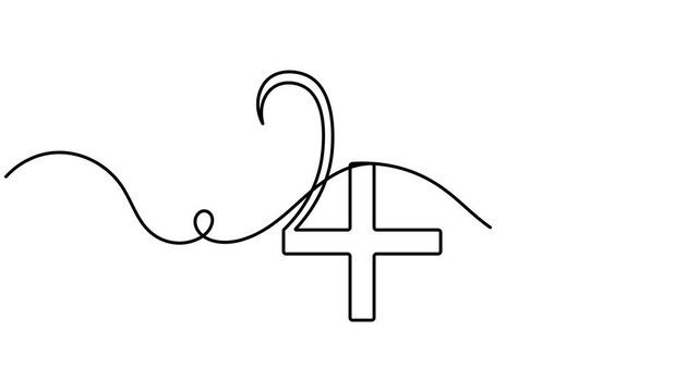 Jupiter planet symbol animation astrology good luck icon sign continuous one line drawing moving on white background minimalist single art YouTube channels and educational video clips motion graphic