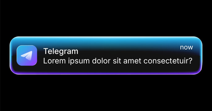 Social media notification element with liquid glass style