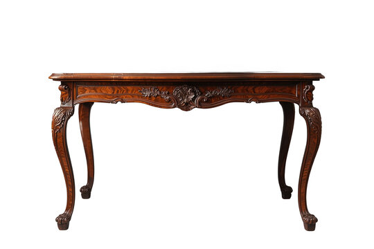 Ornate carved wooden console table with curved legs