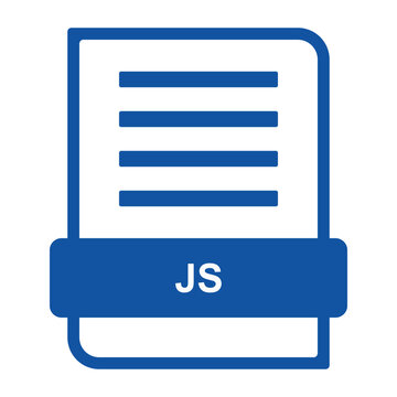 JS File Icon &ndash; JavaScript Code Extension Programming Document Blue Vector Symbol