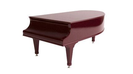 Mahogany grand piano with polished finish and elegant legs © Motruc
