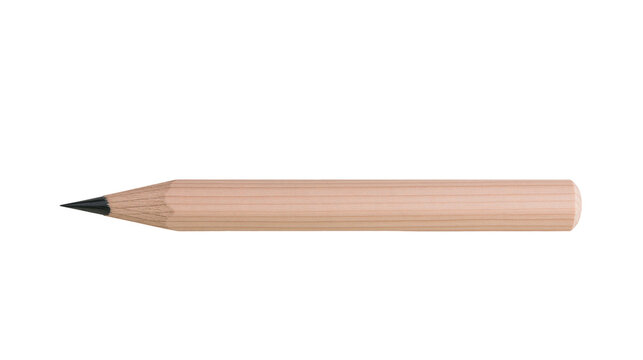 Unsharpened wooden pencil with black graphite tip