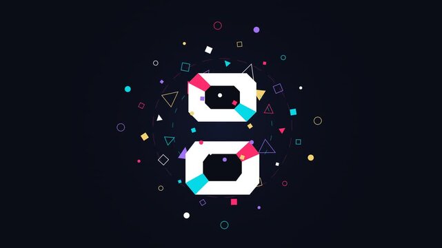 number twenty abstract geometric symbol with colorful shapes