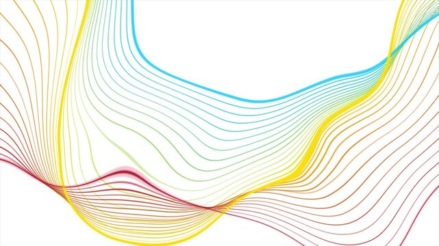 Colorful abstract linear soundwaves concept tech background. Minimal modern motion design. Seamless loop. Video animation Ultra HD 4K 3840x2160