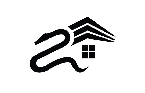 logo d dragon mix&eacute; a l'id&eacute;e de batiment et architecture