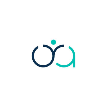 Modern minimalist letter OA monogram logo featuring an abstract person with open arms. Perfect for healthcare, wellness, and medical businesses