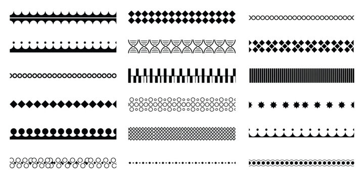 Scallop lace edge frames illustrator brush collection featuring elegant lace borders, curved frill frames, seamless decorative vector brushes, and ornamental design elements.