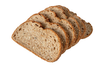 Fototapeta na wymiar Sliced whole wheat bread with sunflower seeds isolated transparent png