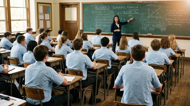 A dedicated teacher instructing a classroom of students during a lesson for teachers day china celebration