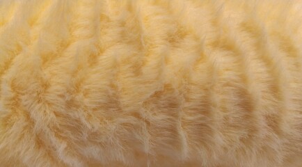 ​Soft light yellow plush faux fur texture background © Putu