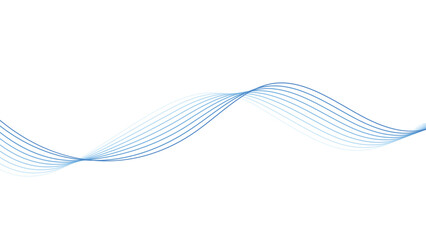 Fototapeta premium Abstract Blue Flowing Wave Lines Isolated on White Background Vector