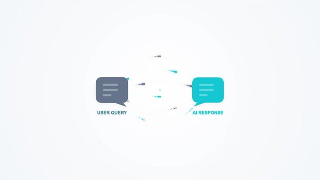 AI Chatbot User Query and AI Response Data Flow Animation