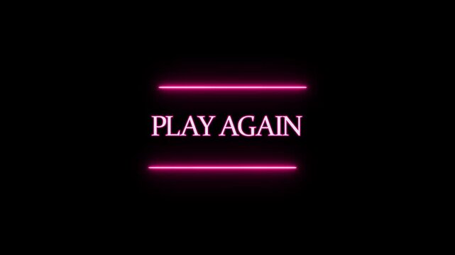 play Again pixel text animation loop design. Pixel Text Animation Retro Video Game On White Background. 4k video animation.