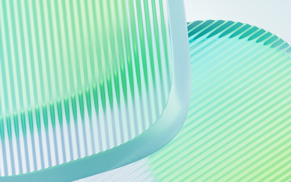 Abstract gradient cube geometric glass background, 3d rendering.