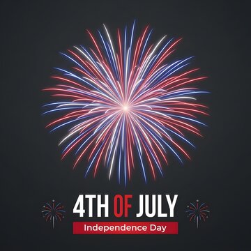 Colorful fireworks display celebrating 4th of July Independence Day